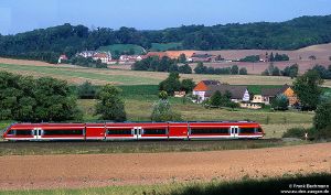 Red DMU in a rural environment.
