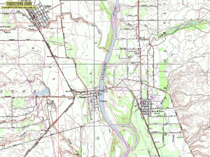 Map of Sacramento River crossing at Tehama