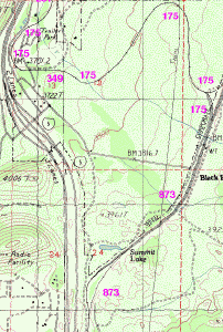 Detour to Black Butte, shown by a map.