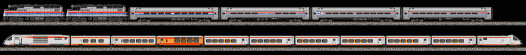 Graphical representation of half length trainset