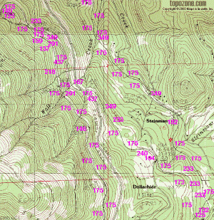 Topo map shows the looping track.